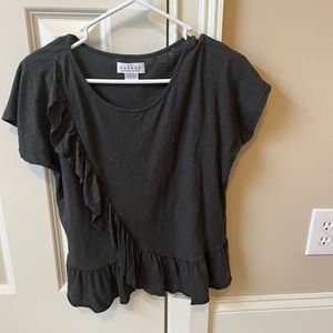 NWOT!! Velvet by Graham & Spencer peplum T-shirt size XS Dark grayish green